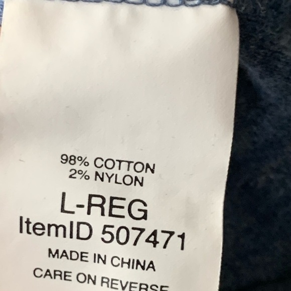 LL Bean Men Size Large Pullover 1/4 Zip Sweater Top Blue Cotton Blend Shirt - Picture 7 of 7